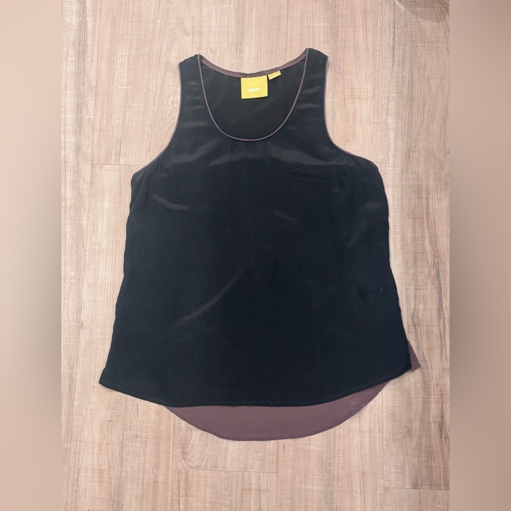 Silk Maeve Black and Brown Tank Top Size 8